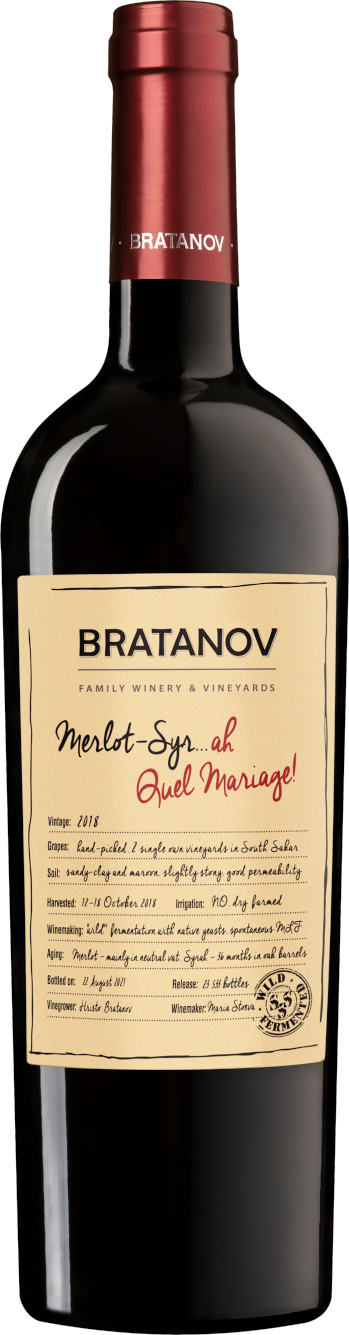 Bratanov Merlot-Syrah Quel Mariage! 2018